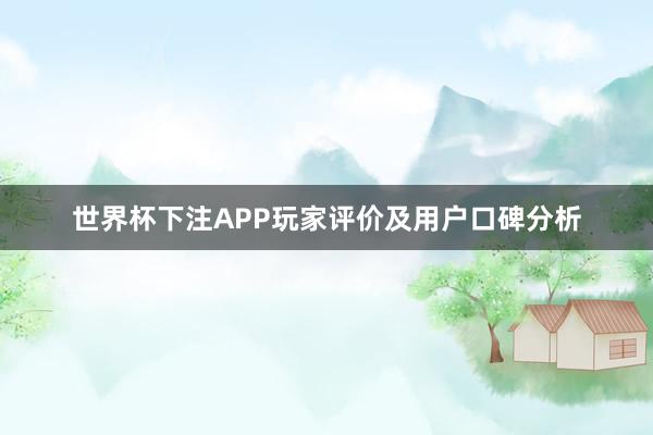 世界杯下注APP玩家评价及用户口碑分析