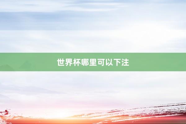 世界杯哪里可以下注